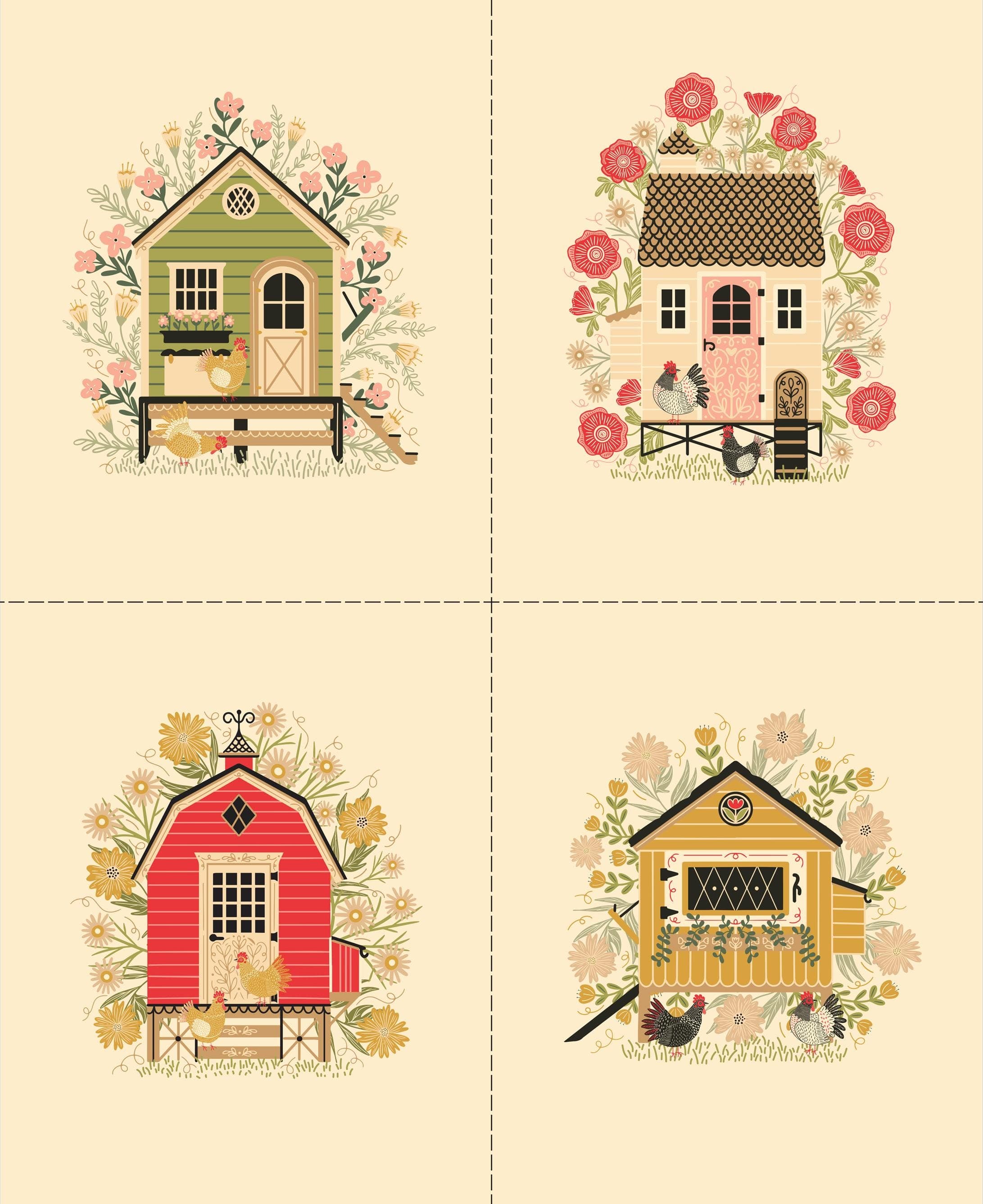 The Henhouse Panel from The Henhouse Collection by Gingiber for Moda Fabrics
