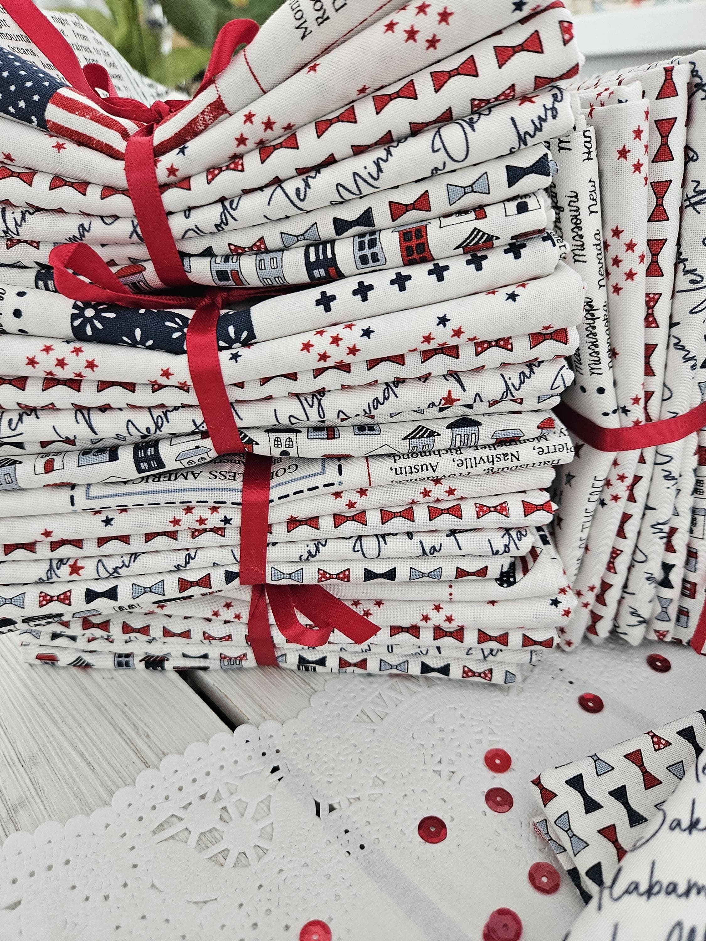 Independence Day Low Volume Selects Fat Quarter Bundle - Custom Bundle - Handcut - image 3
