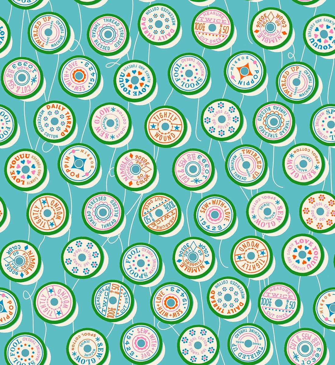 Spools Turquoise from Trinketry Collection by Melody Miller for Ruby Star Society