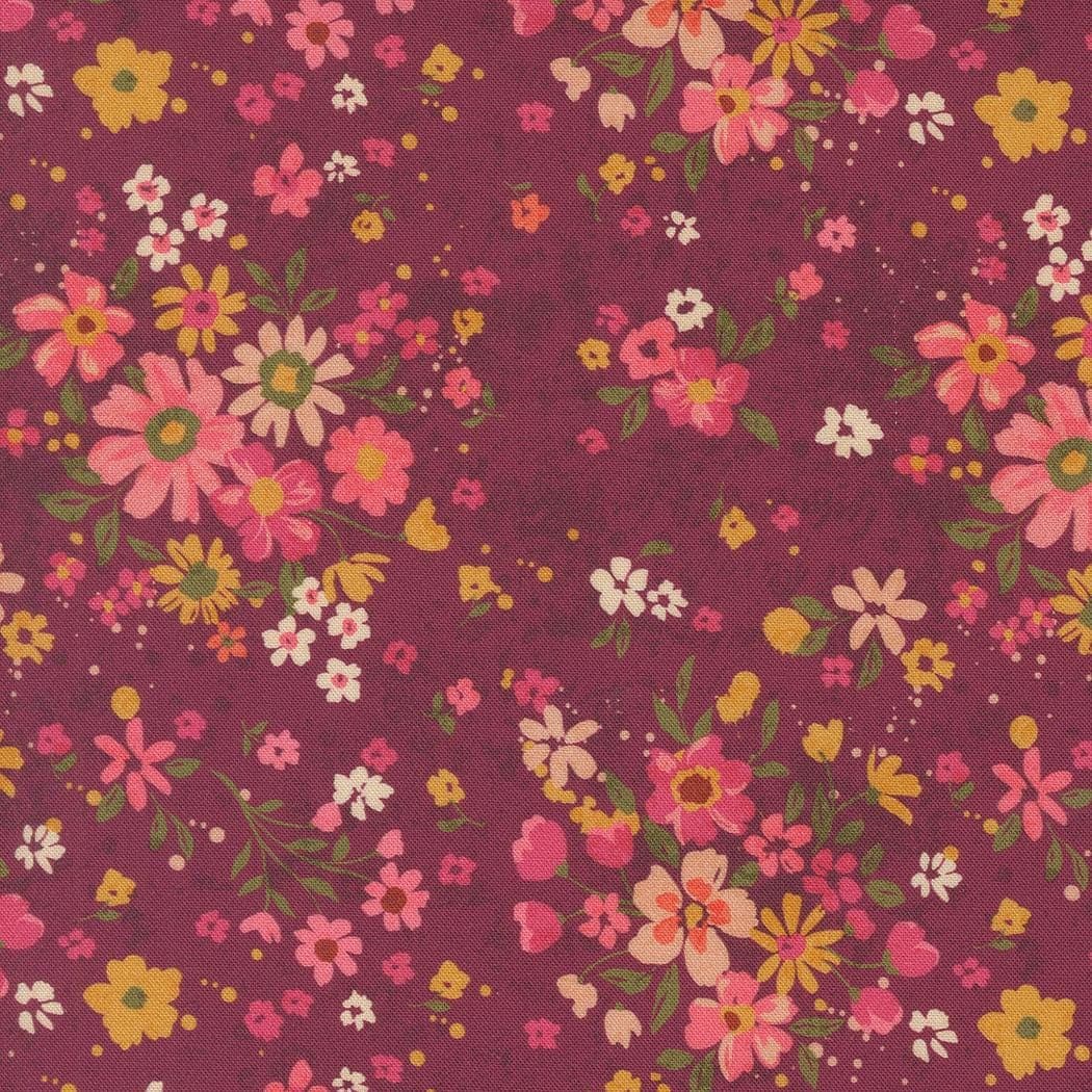 Rose Wine Peacock from Sagewood Collection by Crystal Manning for Moda Fabrics