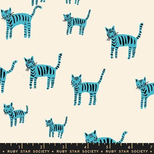 Tiger Stripes Turquoise from Catnap Collection by Alexia Abegg for Ruby Star Society - image 3