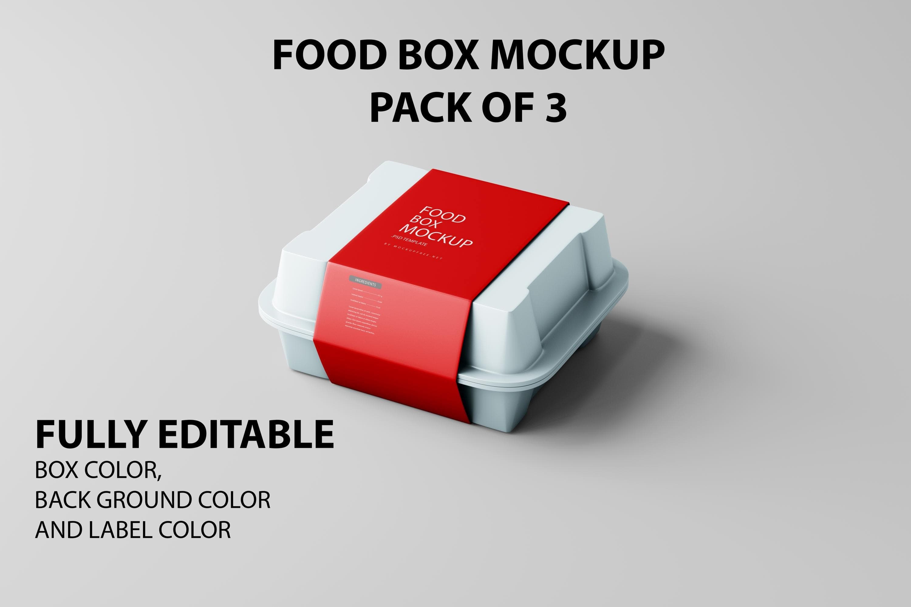 Food Box Mockup Bundle | Restaurant Packaging PSD (3-Pack) (Digital Download)