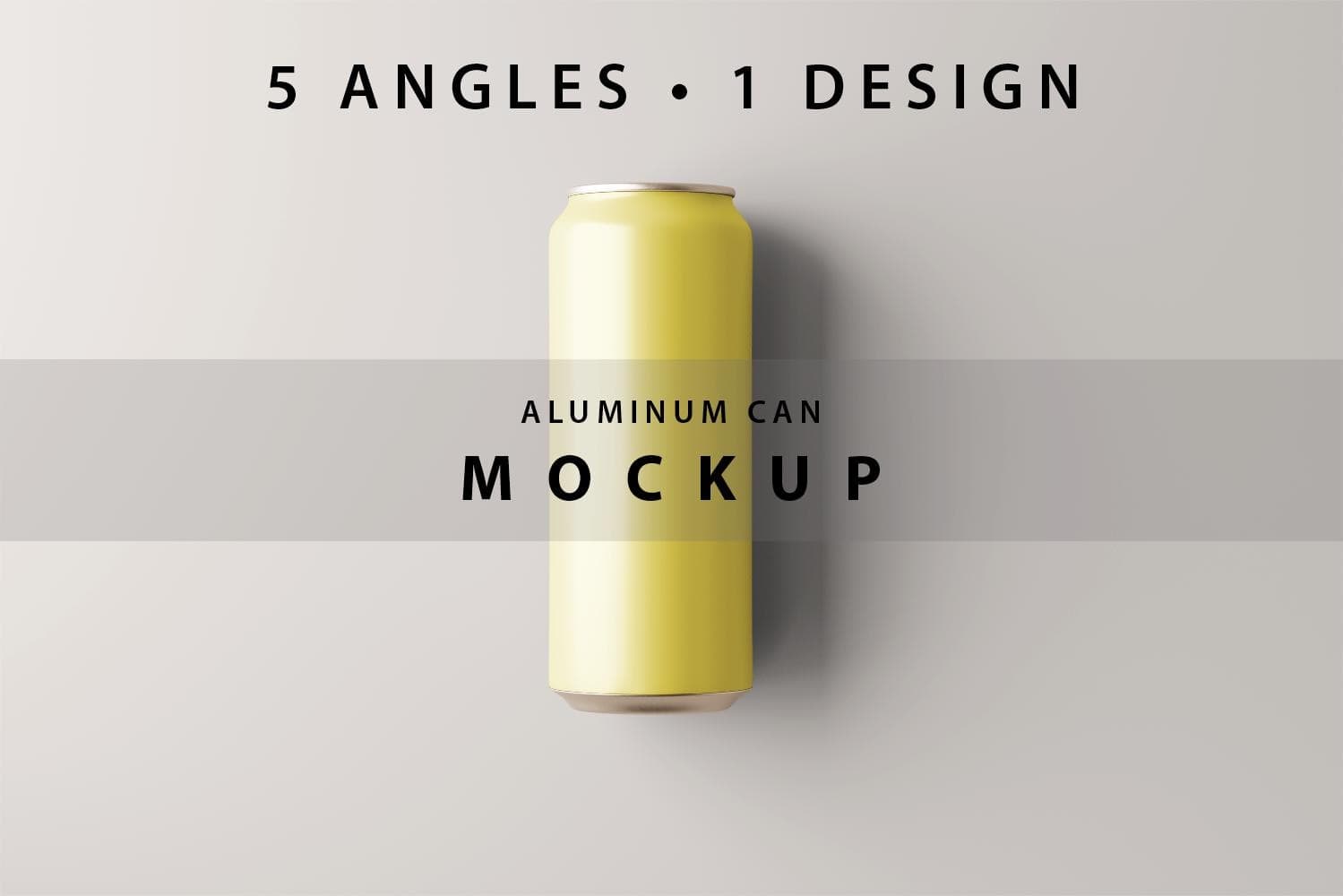 Aluminum Can Mockup Bundle – 5 Can Mockups Same Design, Beverage Branding PSD