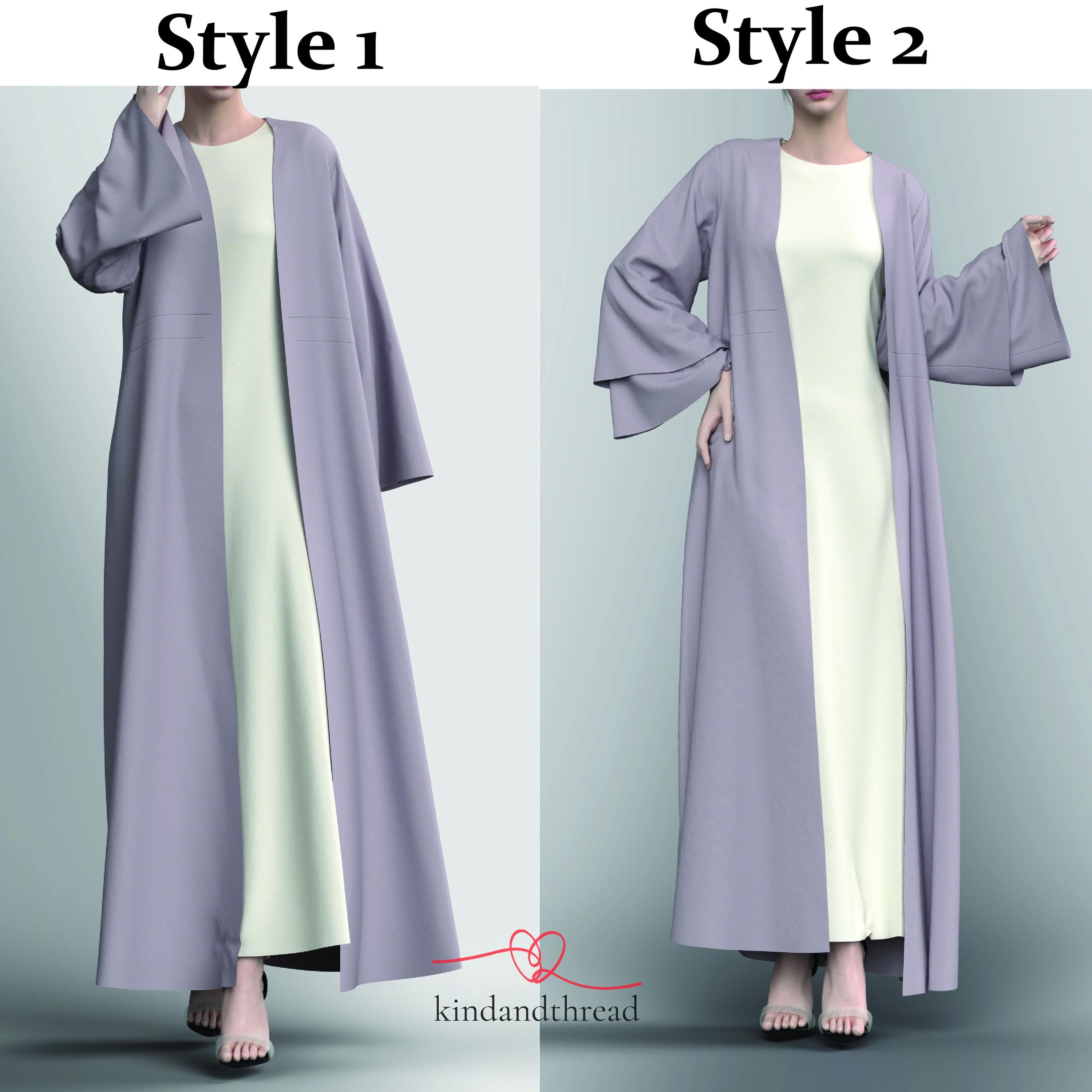 Layla Abaya PDF Sewing Pattern: Modest Dress with Flare Sleeve (PDF Digital Download) - image 3