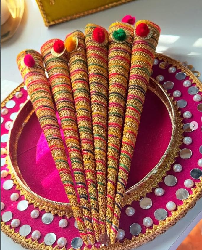 Henna Cone Gota Cover, Mehndi Decor, Pakistani Wedding Tradition
