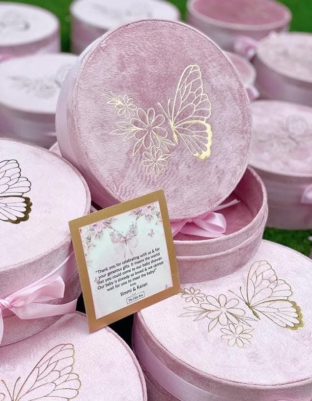 Pink Velvet Favor Box: Golden Butterfly, Birthday, Baby Shower Celebration - image 3