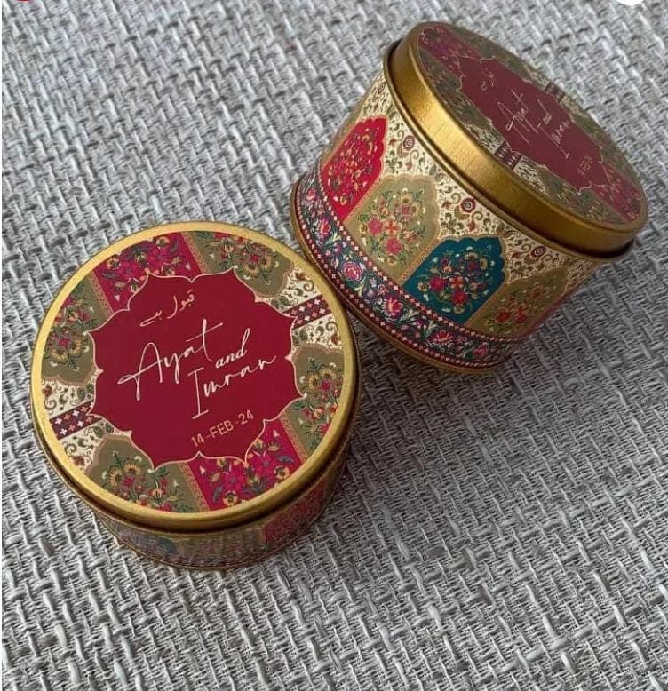 Round Tin Box For Wedding  Favors/ Bid Box