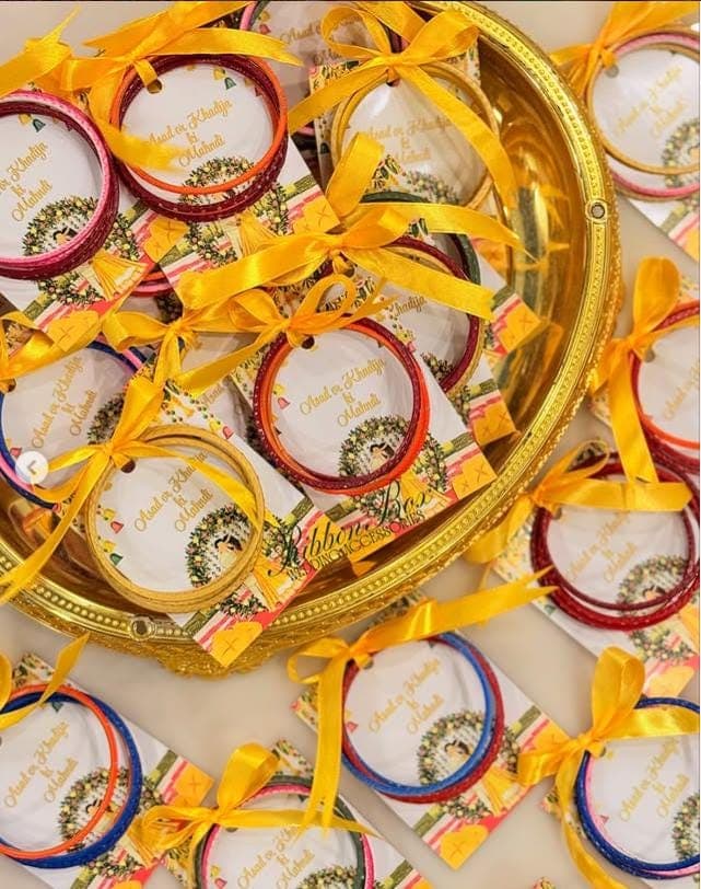 Pakistani Churi Set: Indian Bangles for Wedding Favors, Multi Metal Glass Bangles. - image 4