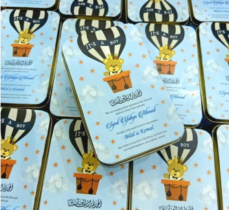 Customizable Baby Boy Birth Announcement Sweet Box.