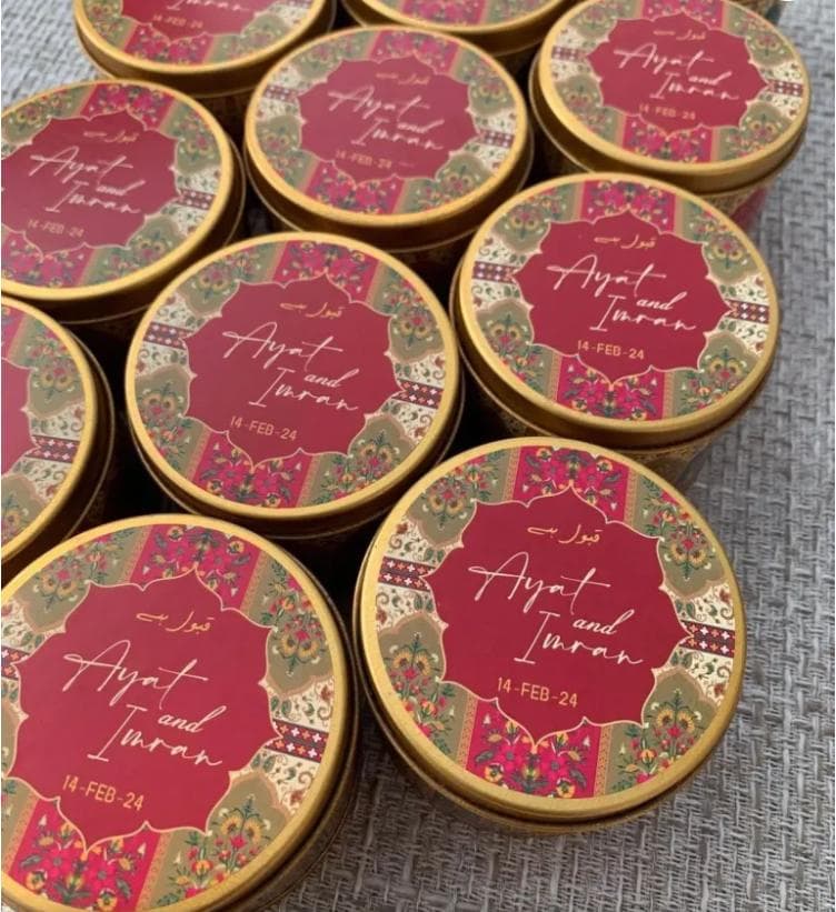 Round Tin Box For Wedding Favors/ Bid Box - image 3