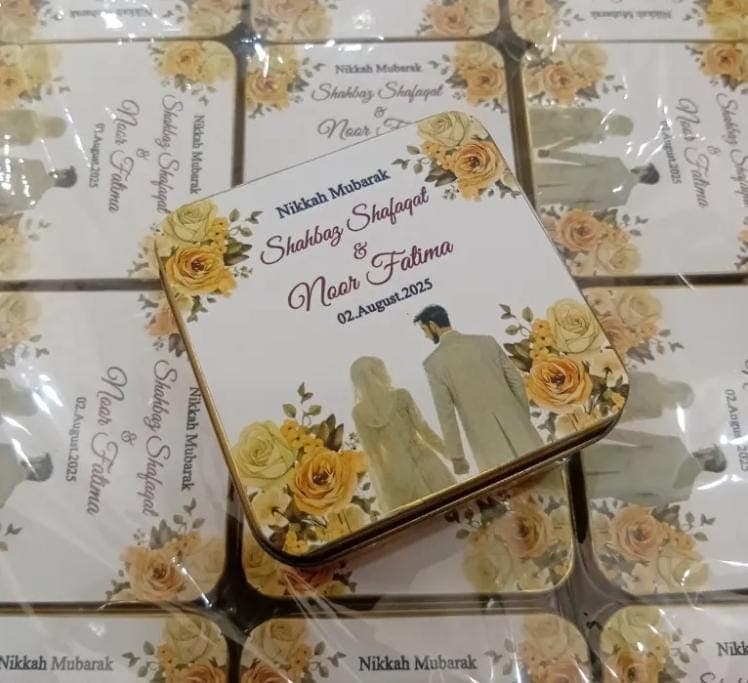 Floral Print Tin Wedding Favor Box /Chocolate box