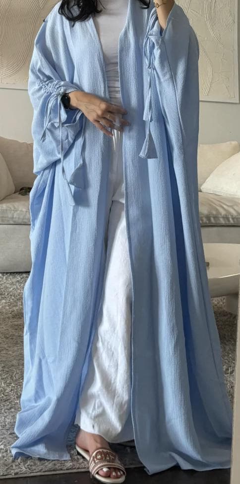 Sky Blue Abaya - Open Abaya