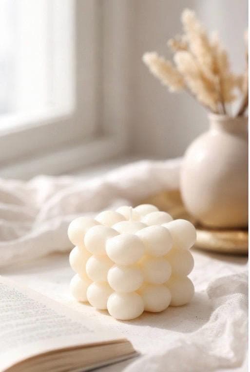 Minimalist Bubble Candle | Cube Soy Candle | Aesthetic Home Decor | Gift for Her - image 3
