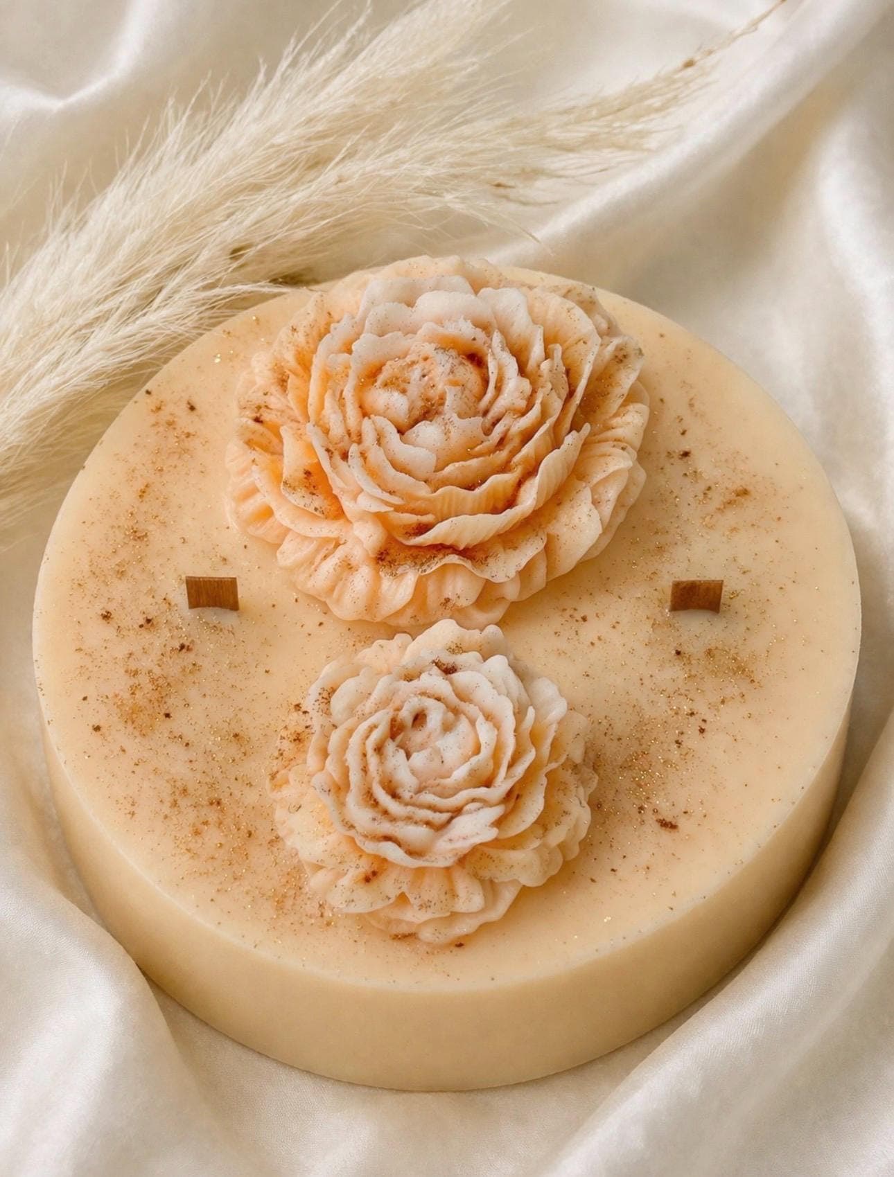 Peony Flower Candle, Handmade Soy Wax, Floral Candle, Aesthetic Decor, Strong Scented Candle, Gift for Her, Wedding Decor