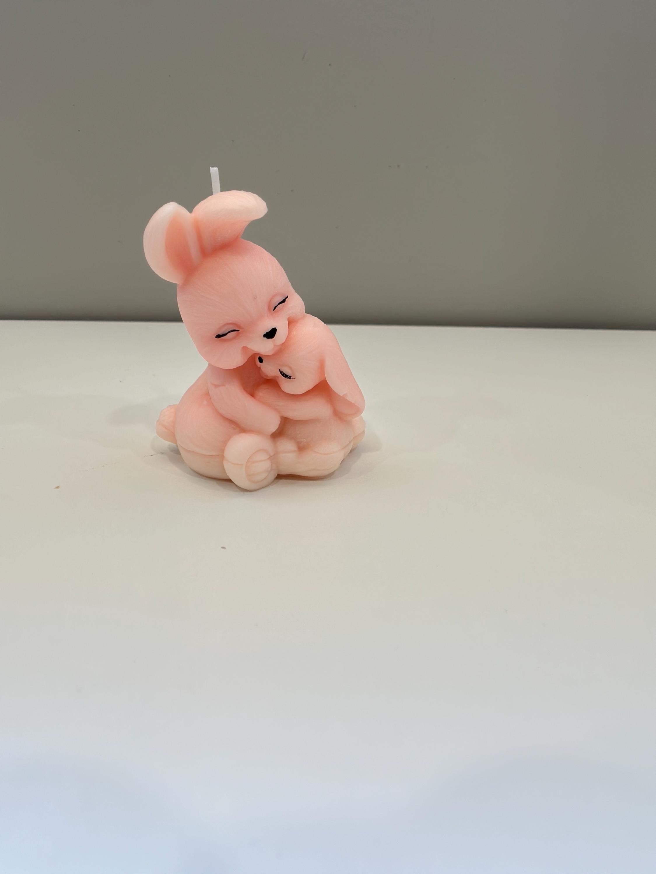 Cute Bunny Candle ā Easter Gift ā Handmade Pink Soy Wax Bunny ā Nursery Decor - image 4