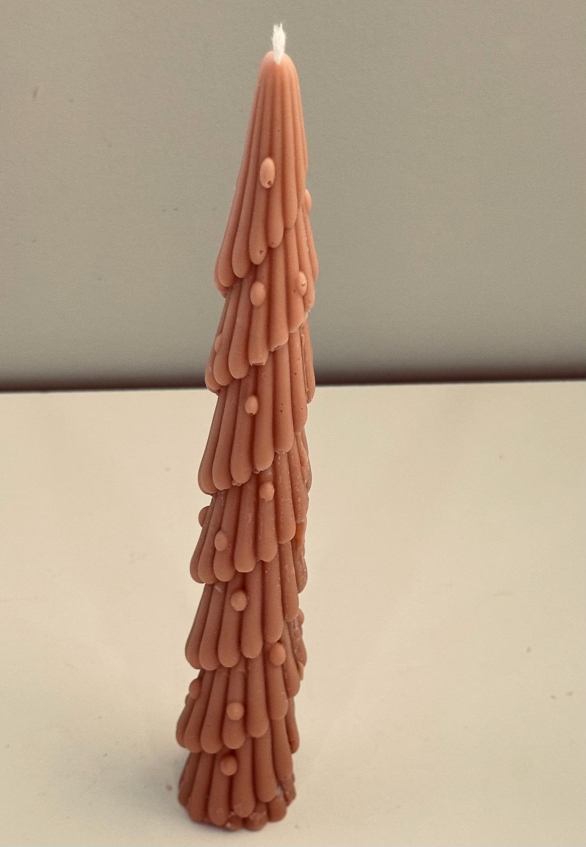 Holiday Taper Candle | Christmas Tree Design | Handmade Soy Wax | Festive Gift Idea - image 4