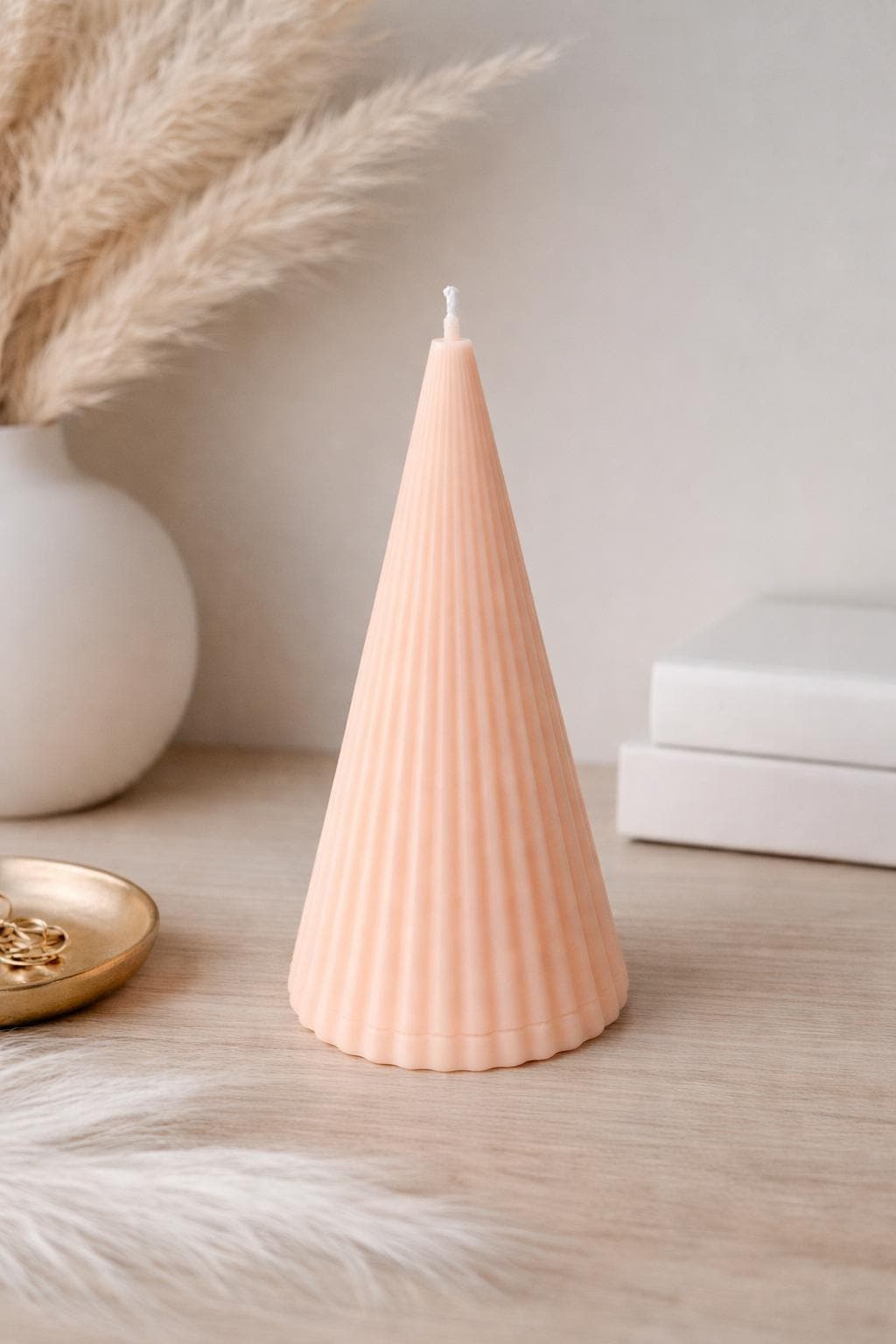 Ribbed Pillar Candle | Ivory Soy Wax | Minimalist Decor | Modern Home Gift | Handmade Candle