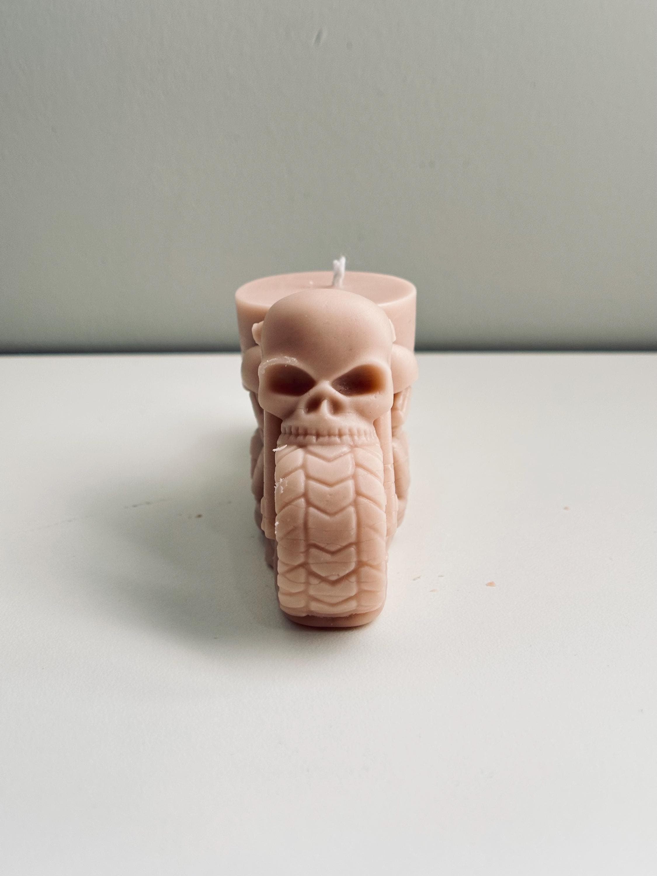 Skull Motorcycle Soy Candle – Gothic Biker Decor, Handmade Halloween Gift, Unique Skull Home Accent - image 5