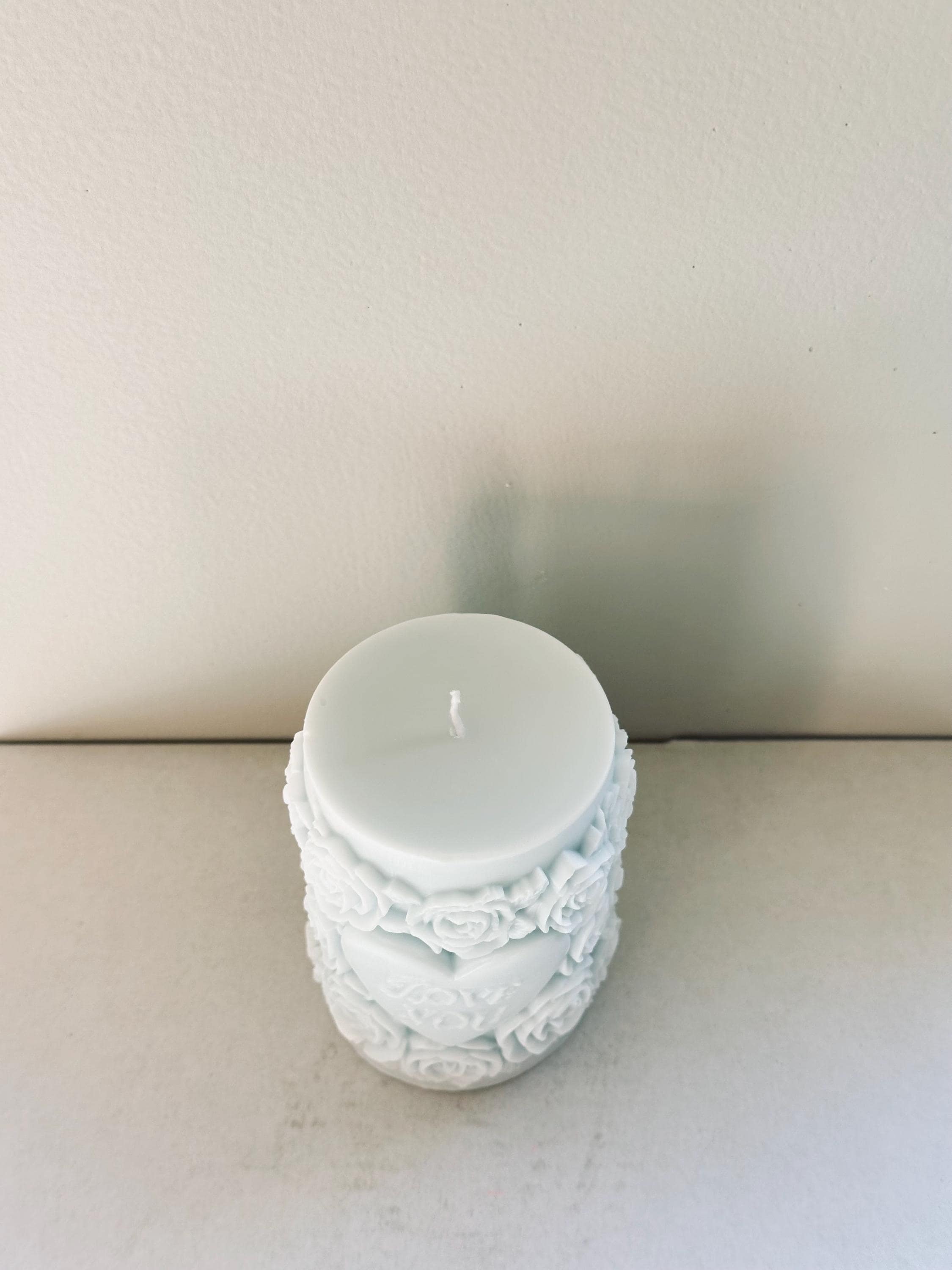 Flower Love You Candle – Romantic Rose Pillar, Gift for Her, Handmade Soy Candle - image 5