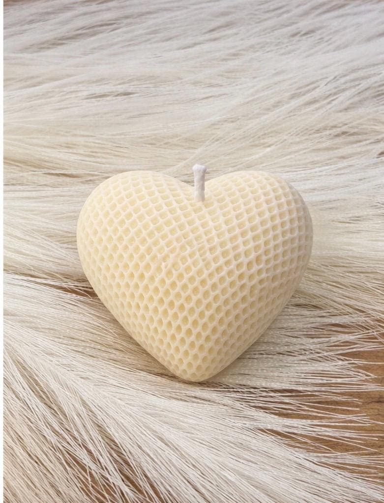Heart Shaped Candle | Handmade Soy Wax | Romantic Gift | Aesthetic Decor | Textured Candle