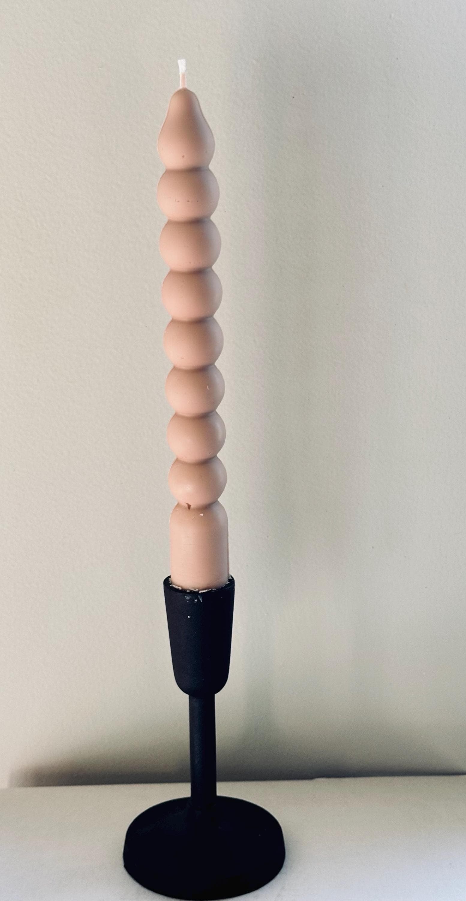 Bubble Taper Candle – Minimalist Beige Candle, Modern Home Decor, Handmade Soy Candle - image 4