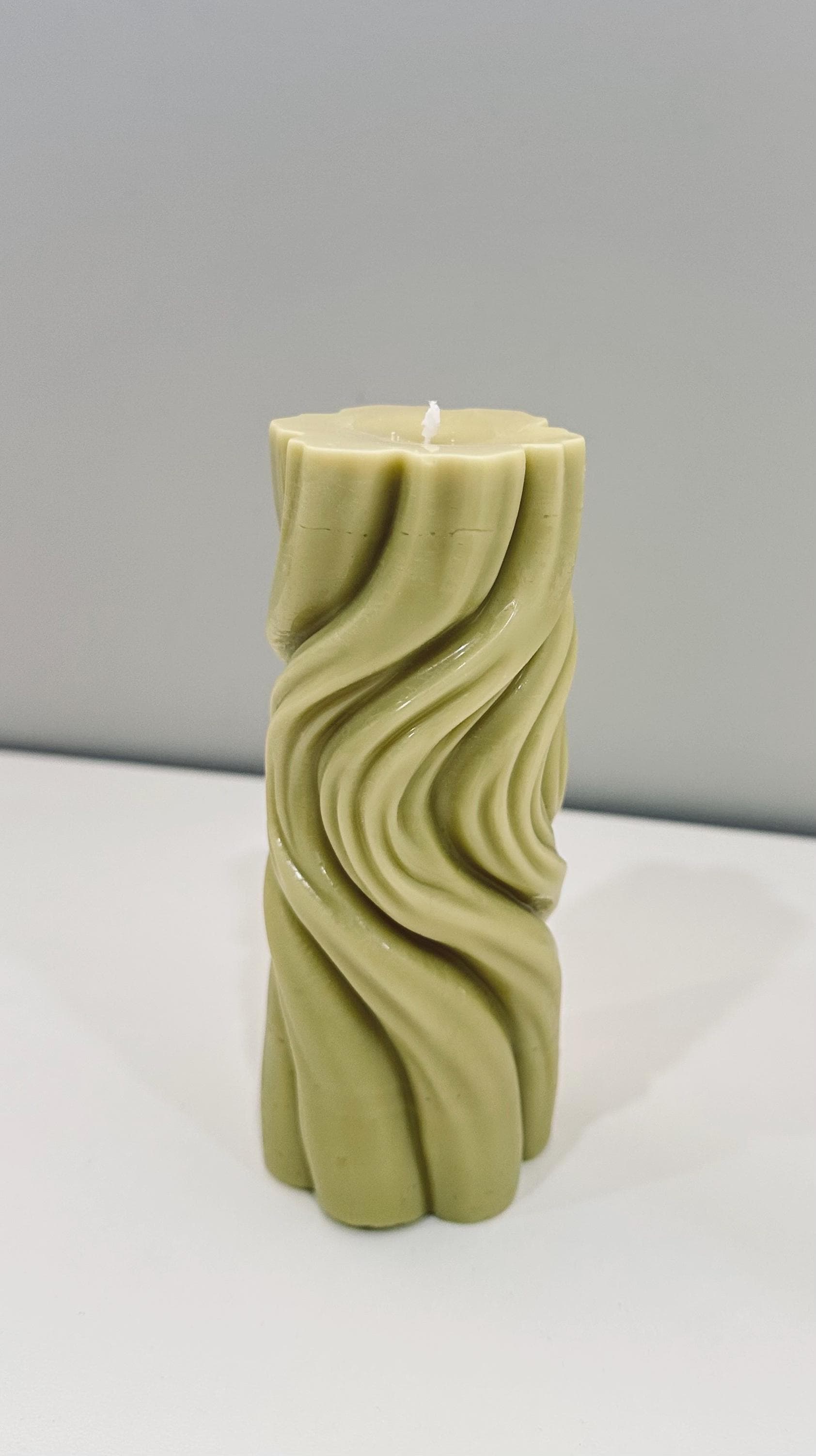 Wavy Spiral Soy Candle Modern Sculptural Candle  Neutral Aesthetic Home Deсоr