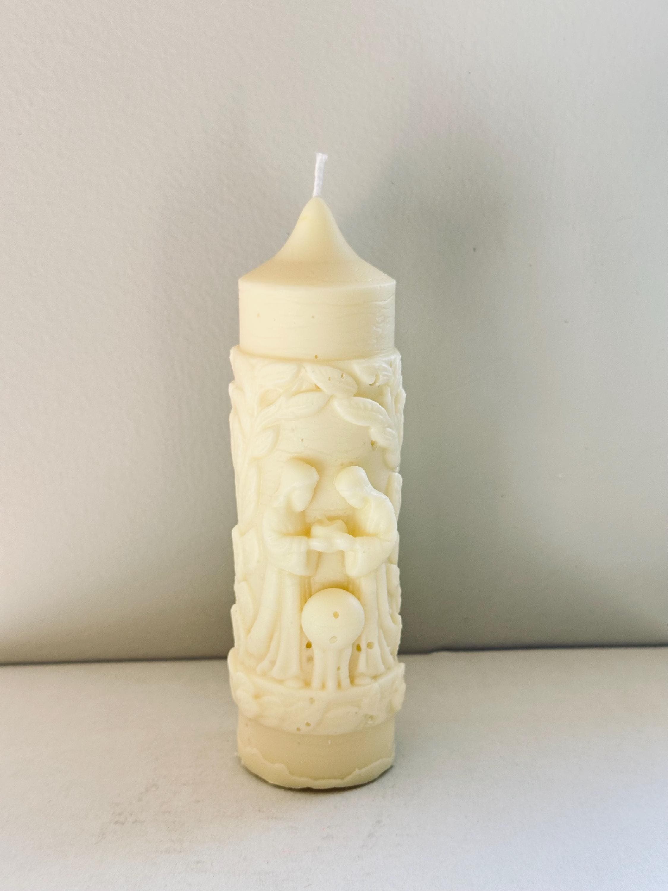 Jesus Prayer Candle – Christian Gift, Religious Decor, Jesus Candle, Baptism Gift, Soy Wax Pillar