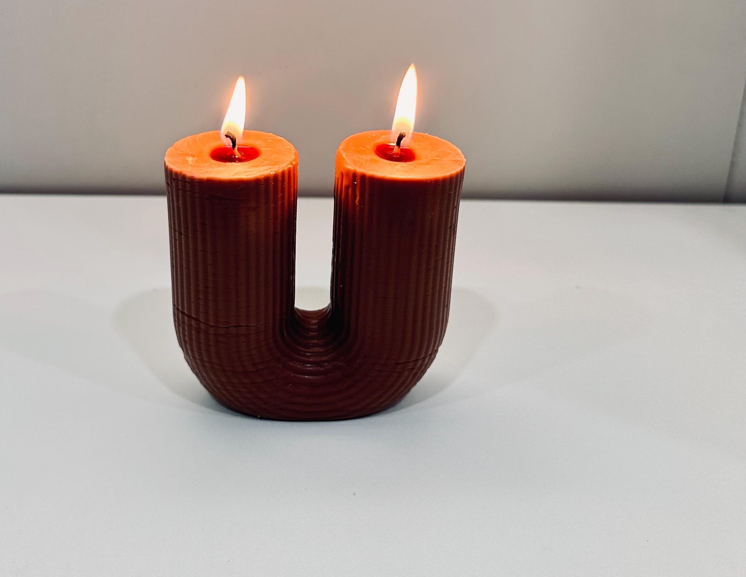 U Shape Scented Soy Candle | Double Wick Sculptural Candle | Handmade Modern Candle | Minimalist Home Decor - image 5
