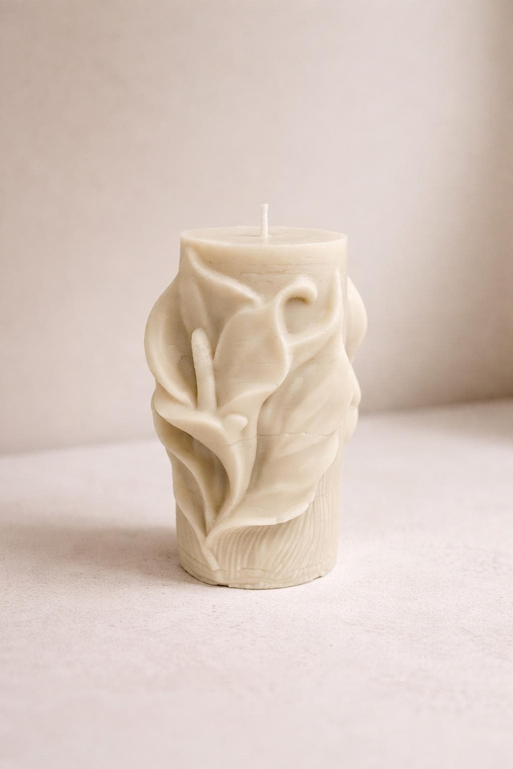 Flower Pillar Candle | Handmade Soy Wax | Floral Decor | Modern Aesthetic Home Gift