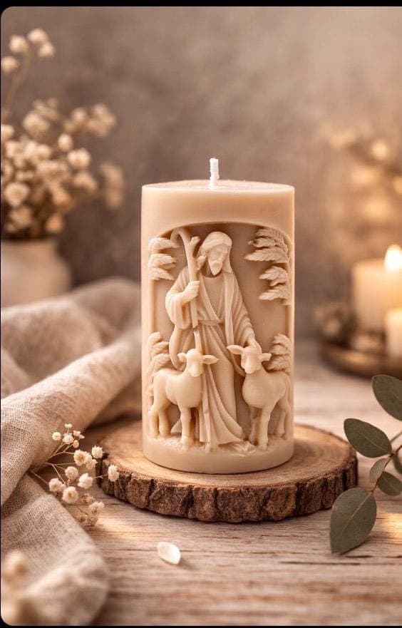 Jesus  Candle  | Catholic Prayer Candle | Religious Home Decor | Catholic Gift