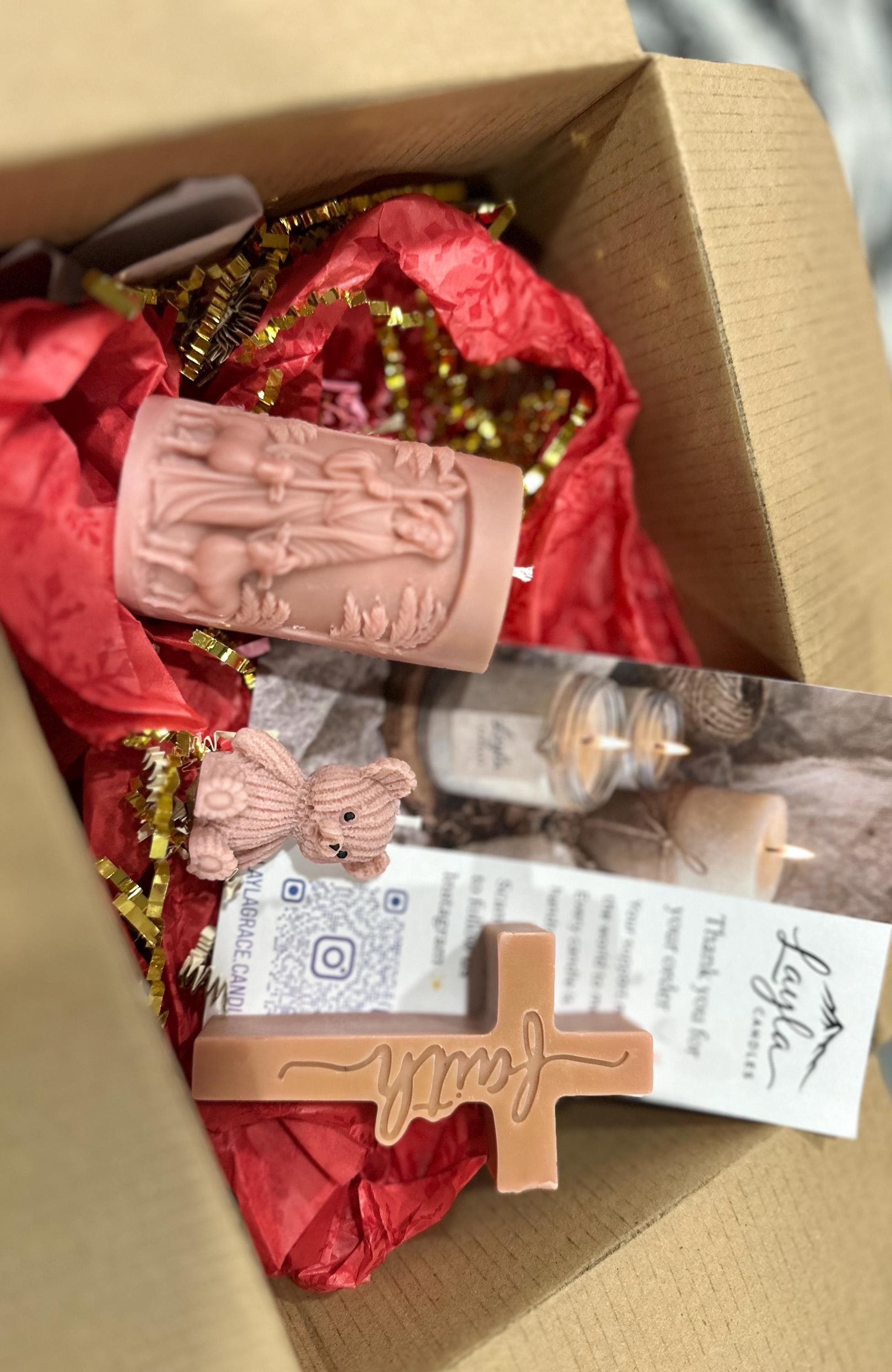 Faith Candle Set | Holy Family Candle | Cross Candle | Christian Gift Box | Religious Decor - image 3
