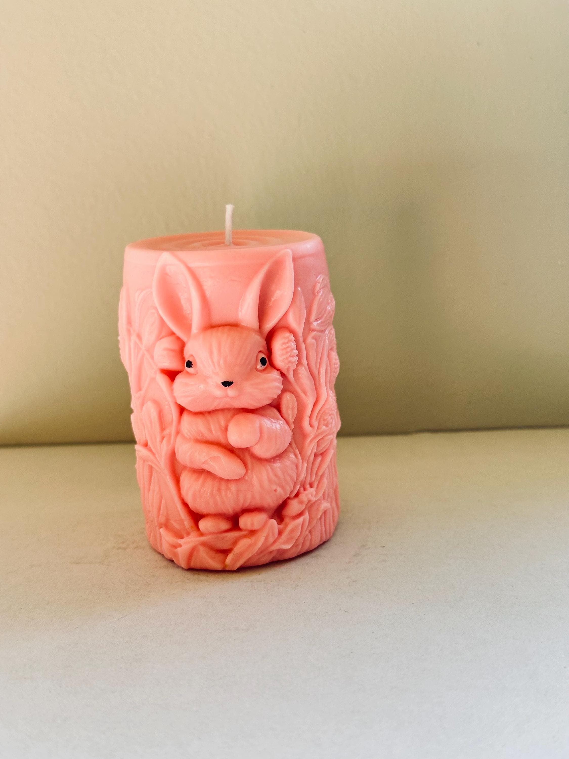 Bunny Candle | Easter Soy Wax Candle | Baby Shower Gift | Handmade Animal Candle | Pink Aesthetic Deco
