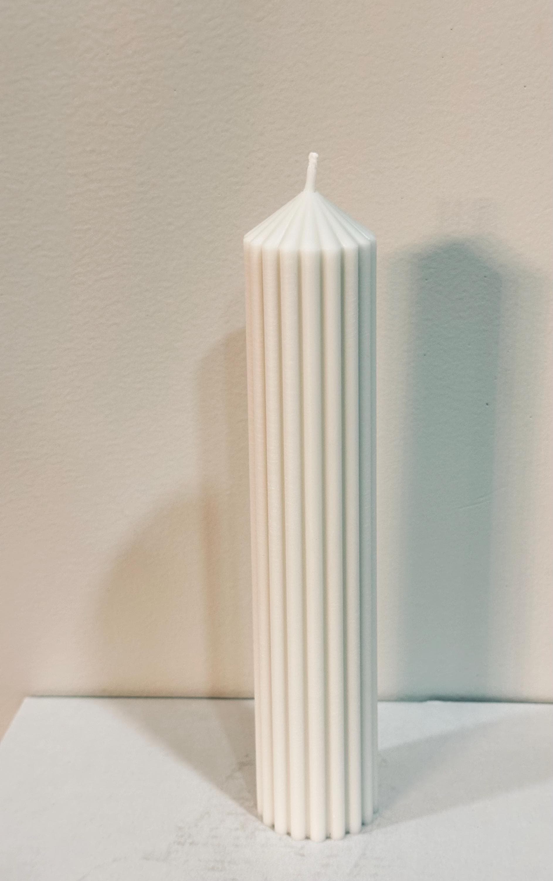 Ribbed Pillar Candle | Ivory Soy Wax | Minimalist Decor | Modern Home Gift | Handmade Candle