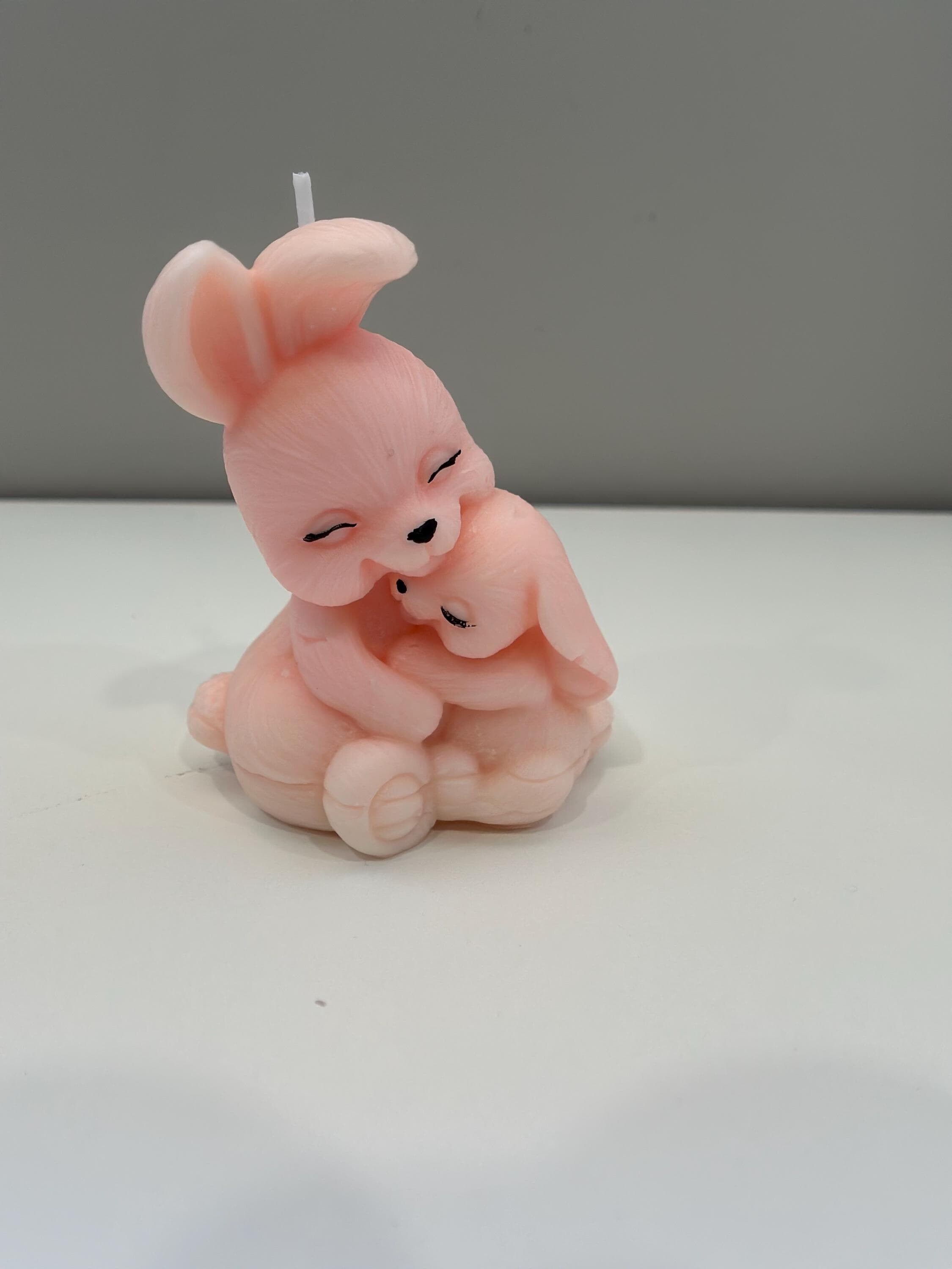 Cute Bunny Candle ā Easter Gift ā Handmade Pink Soy Wax Bunny ā Nursery Decor - image 3