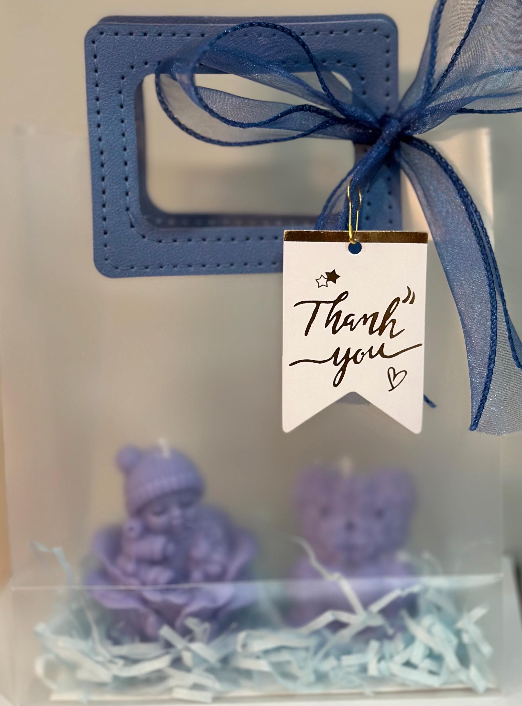 Baby Shower Angel Candle Gift Set – Pink or Blue Baby Shower Favor, Handmade Angel Candles - image 4