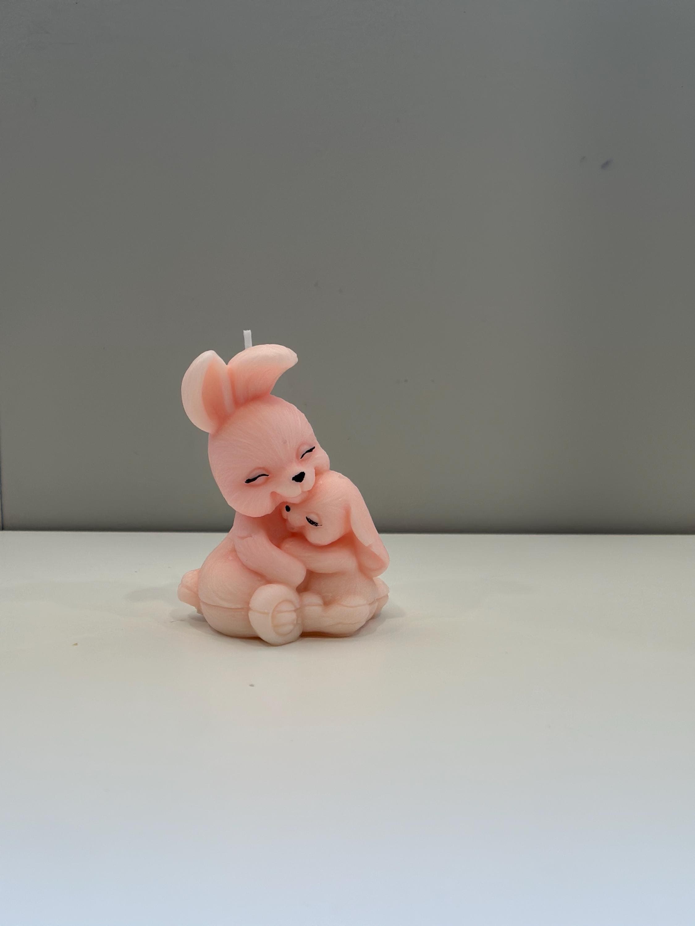 Cute Bunny Candle ā Easter Gift ā Handmade Pink Soy Wax Bunny ā Nursery Decor - image 5