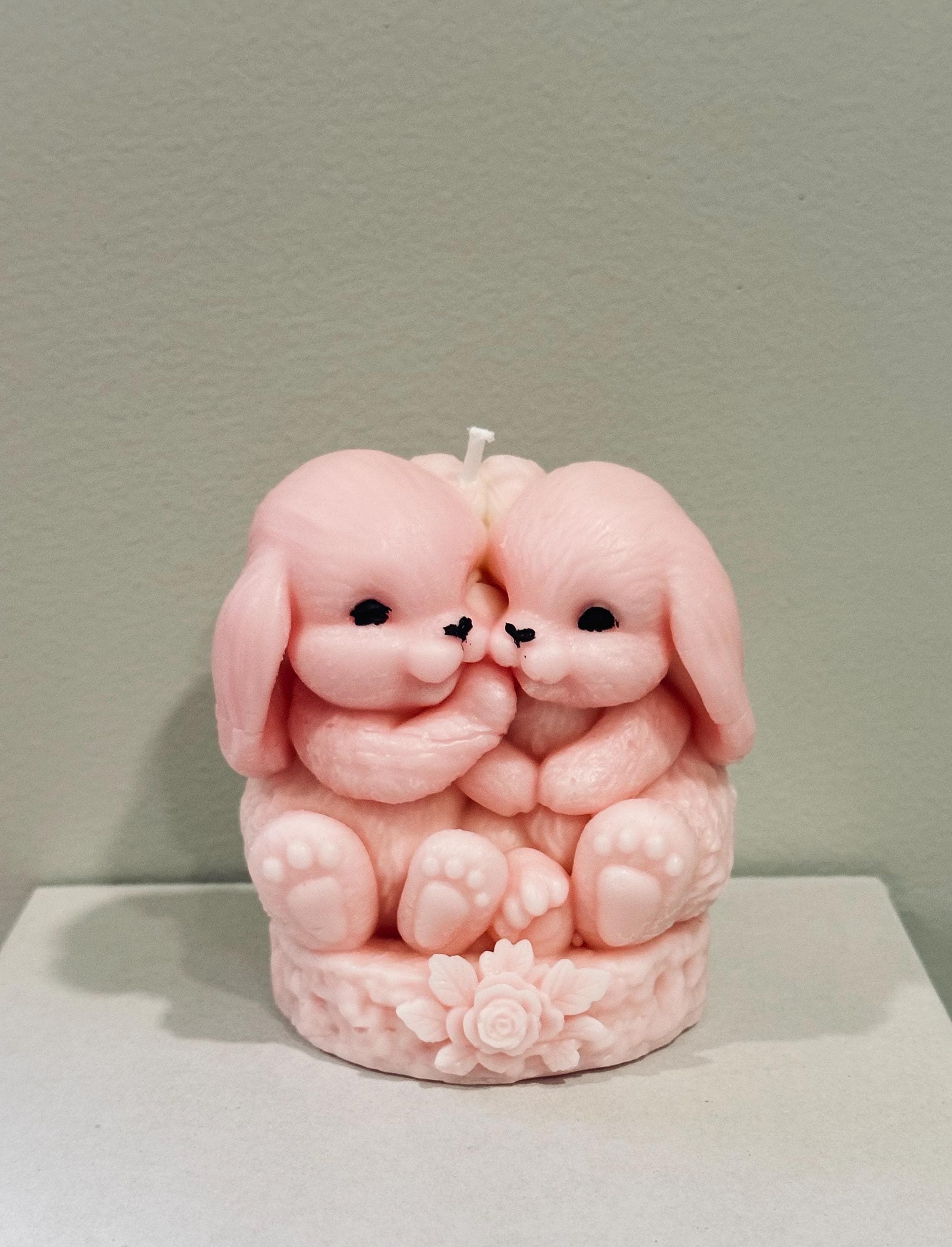 Bunny Candle Couple | Easter Gift for Her | Romantic Decor | Baby Shower Gift | Kawaii Candle