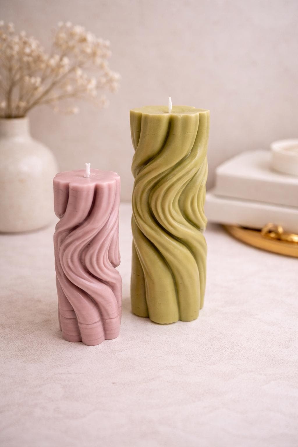 Wavy Spiral Soy Candle Modern Sculptural Candle  Neutral Aesthetic Home Deсоr - image 3