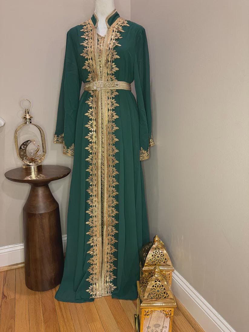 Abaya or Kaftan Set 2 Piece with belt - image 3