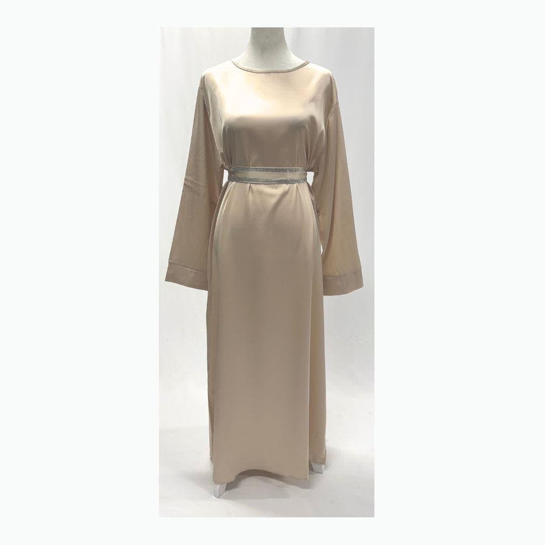 Two-Piece Abaya Set with Belt – Modest Muslim Dress for Eid & Special Occasions - image 2