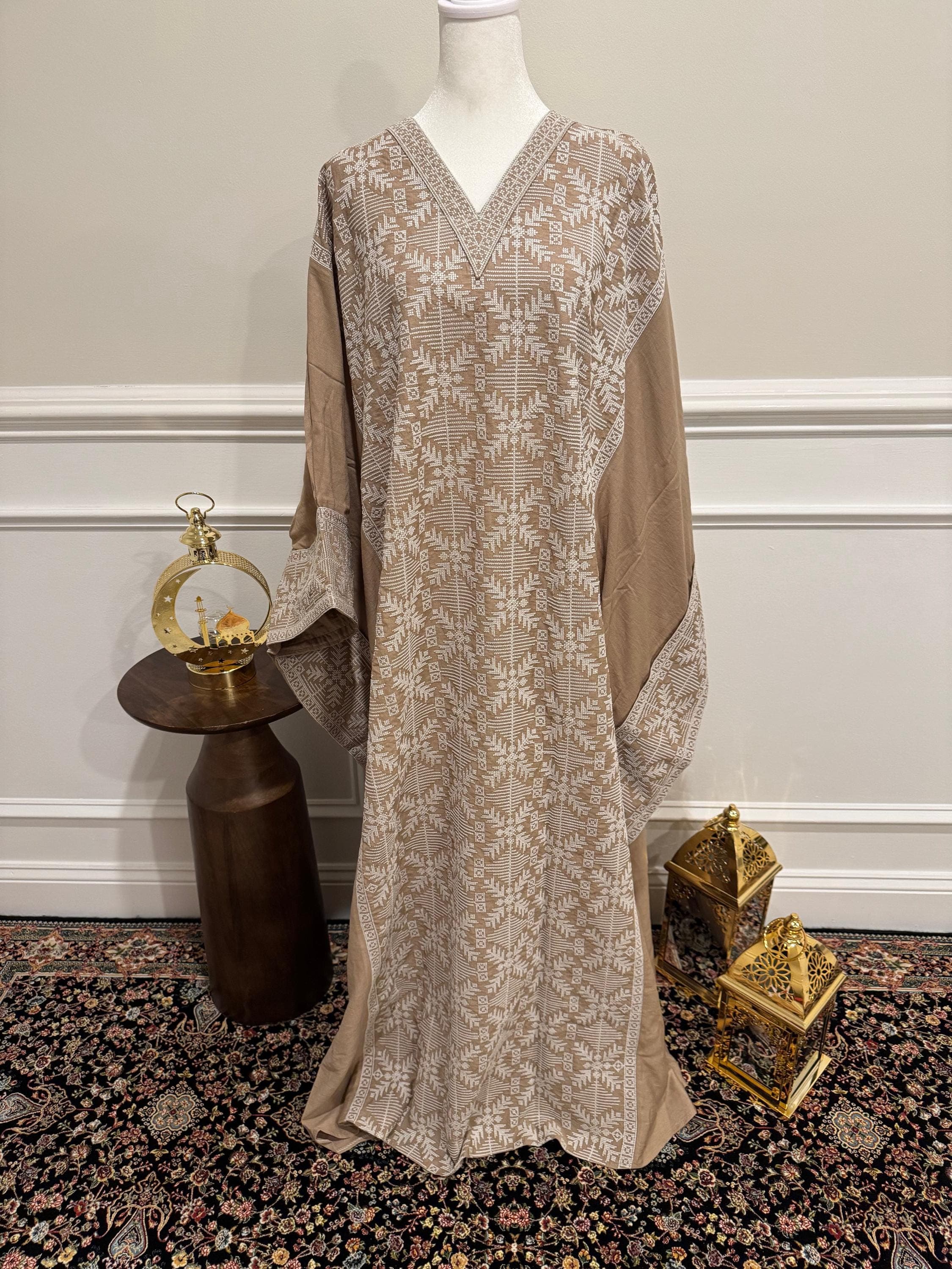 Embroidered Butterfly Abaya Dress – Traditional Arab Style - image 4