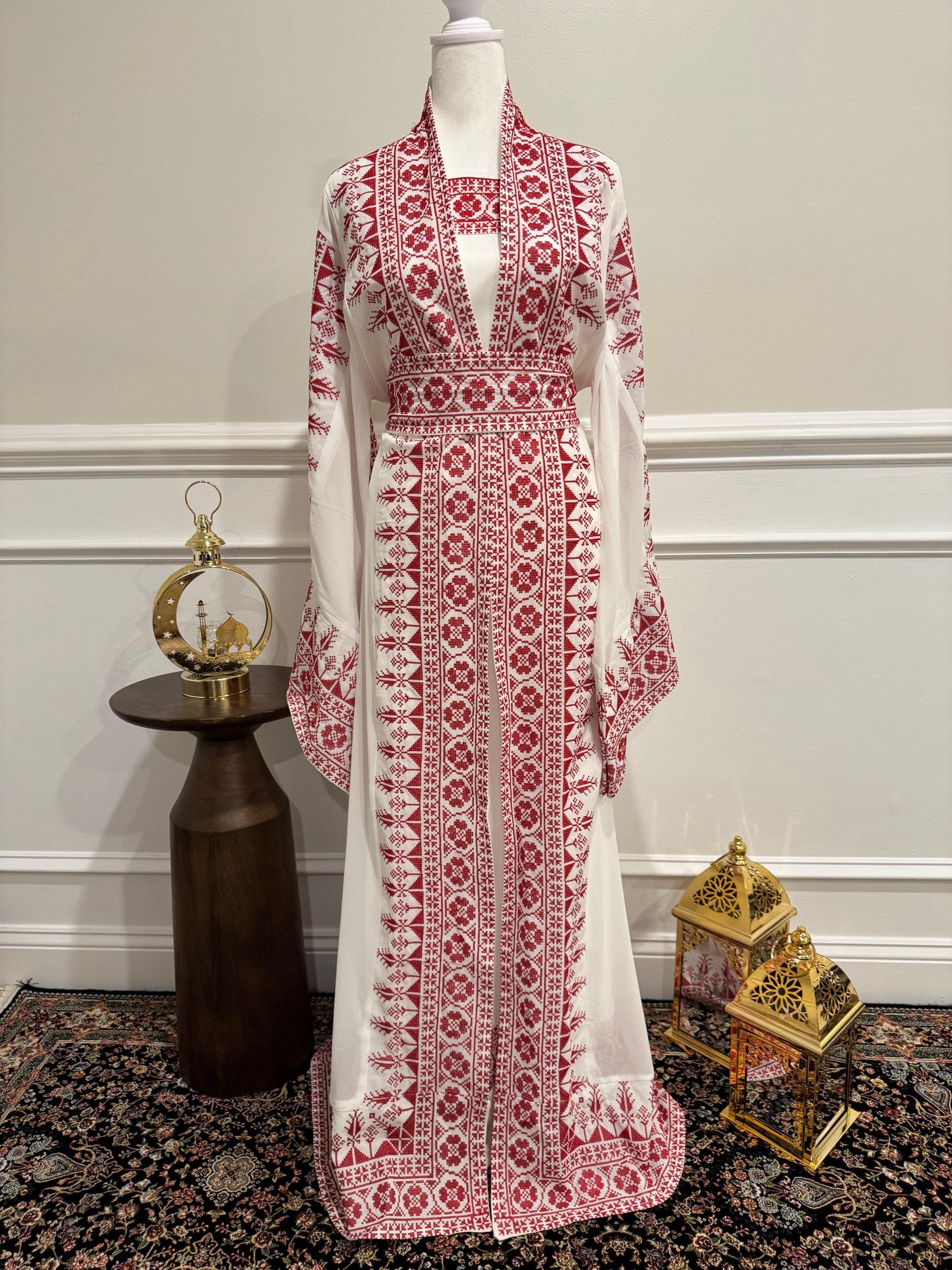 Embroidered Palestinian Style Traditional 2-Piece Abaya - image 3