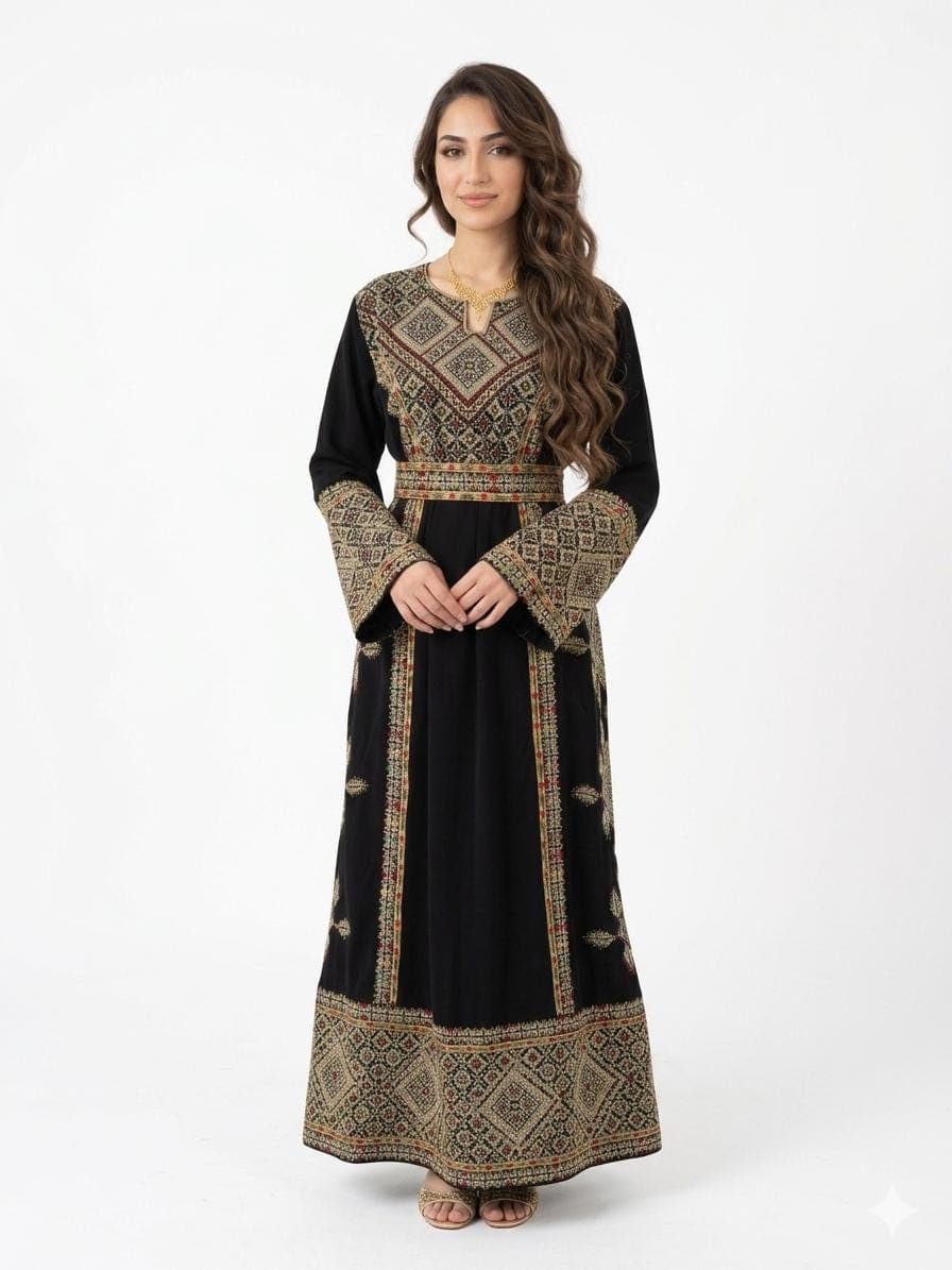Embroidered Palestinian Rhombus Dress Traditional Pattern - image 5
