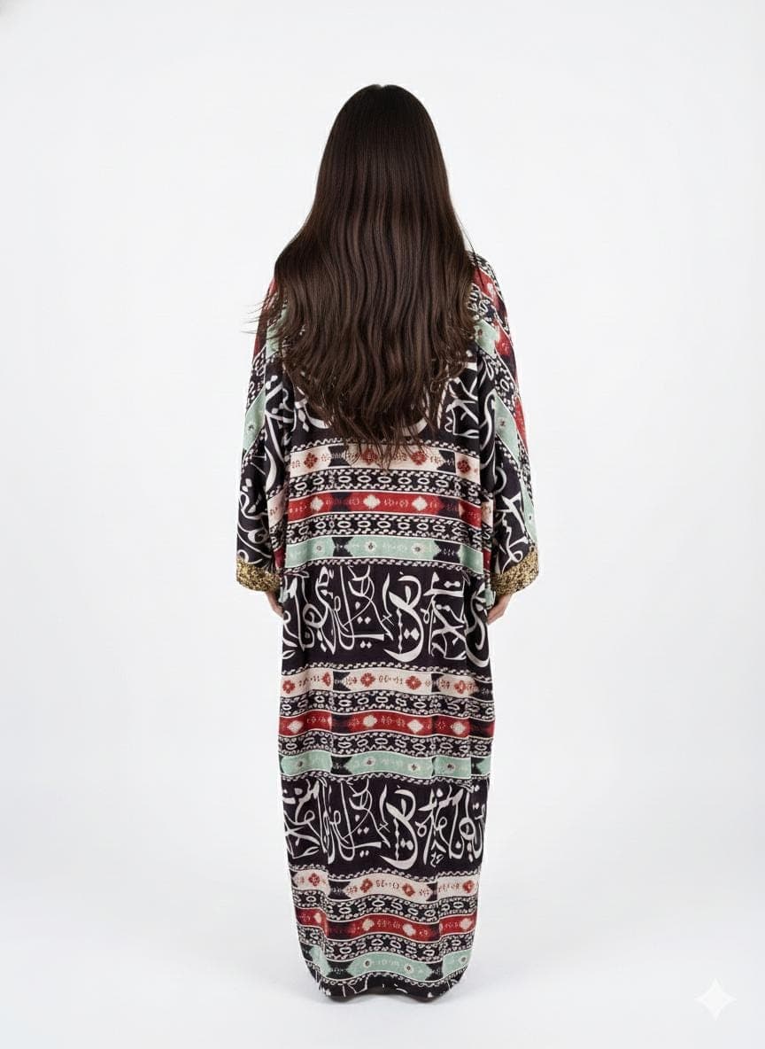 Arabic Calligraphy Galabiya Dress (Free Size) - image 4