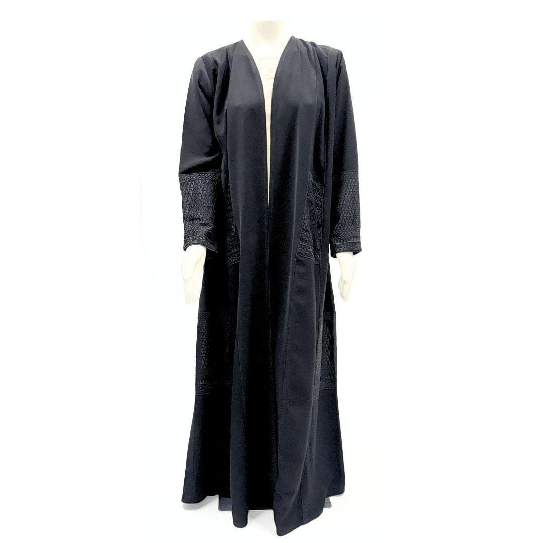 Saudi Abaya with Embroidery, Matching Scarf