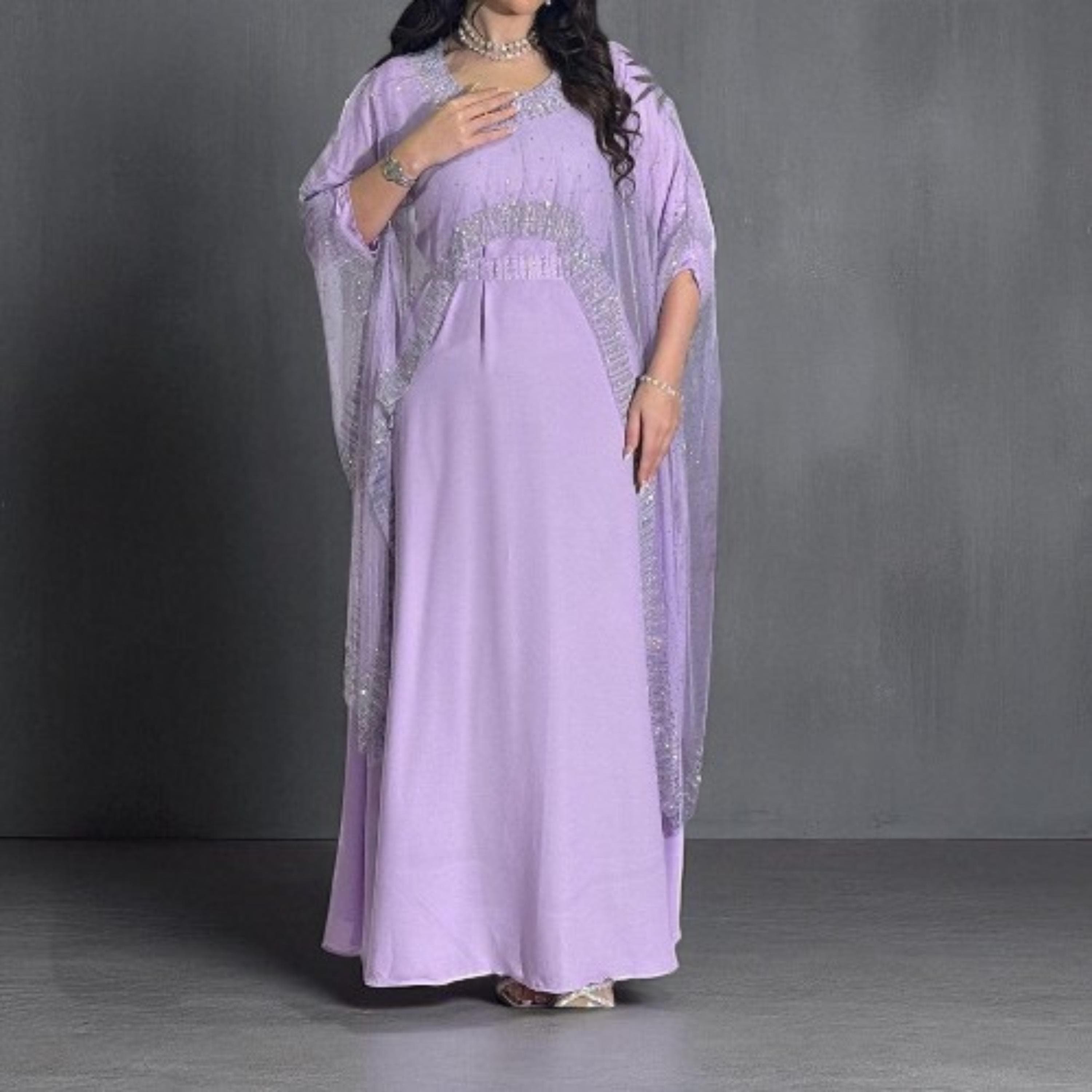 Dubai Arab Women’s Abaya – Diamond Embellished Evening Dress Robe, Luxury Modest Fashion - image 3
