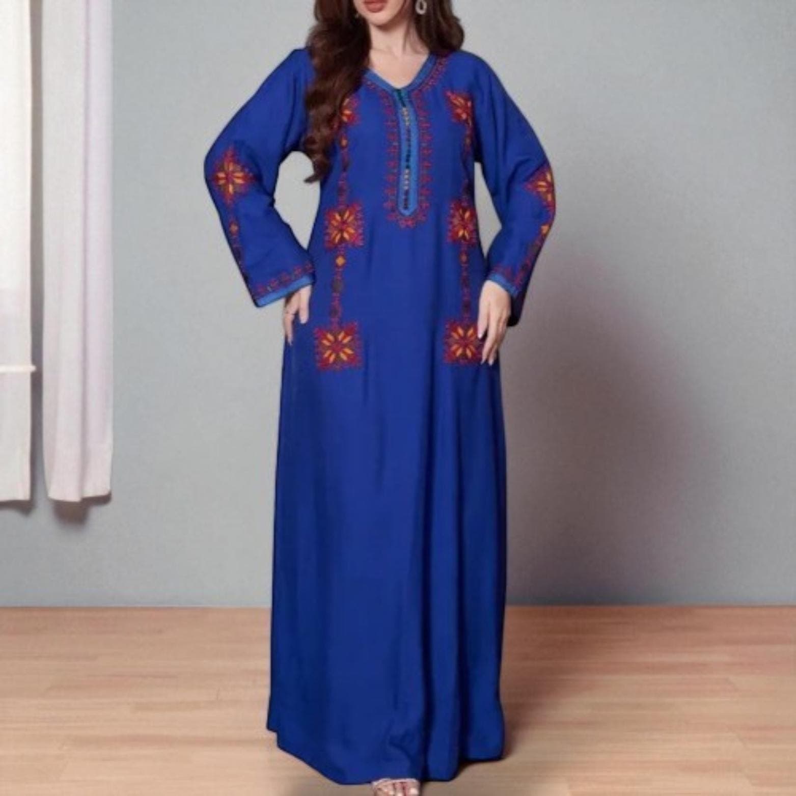 2025 Muslim Women's Clothing – Middle Eastern Dubai Abaya, Embroidered Floral Long Dress for Women
