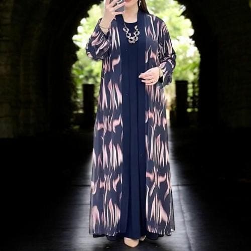 Elegant Turkish Kaftan Robe: Jalabiya Abaya Dress Set