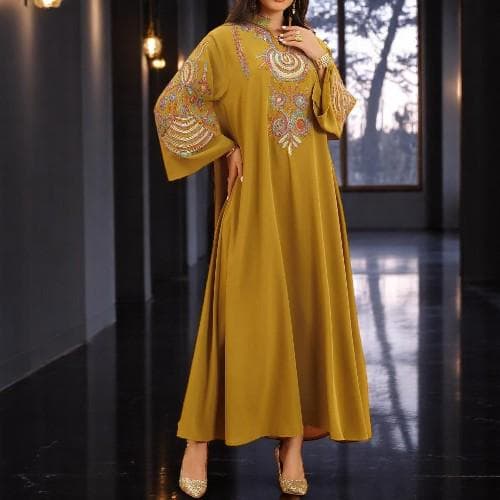 Middle East Style Women's Embroidered Dress β Long Sleeve Muslim Robe β Cross-Border Fashion for Ladies - image 3