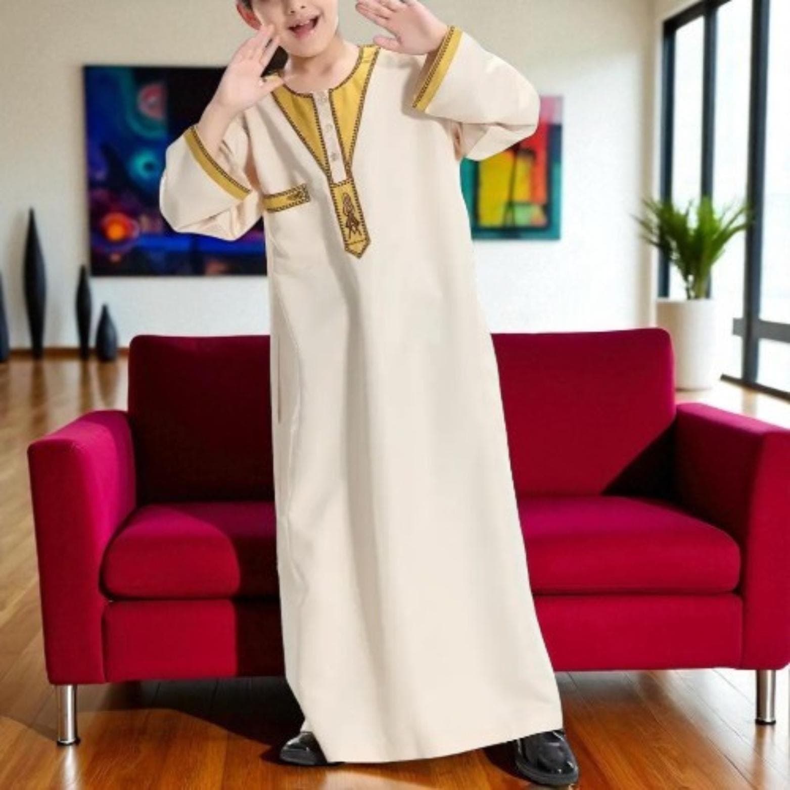 Boys' Islamic Thobe β Dubai Jubba Kaftan, Eid Ramadan Clothing - image 4